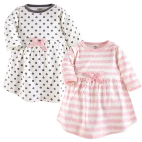 2-Pack Baby Girls' Pink & Gray Scribble Dresses 66350