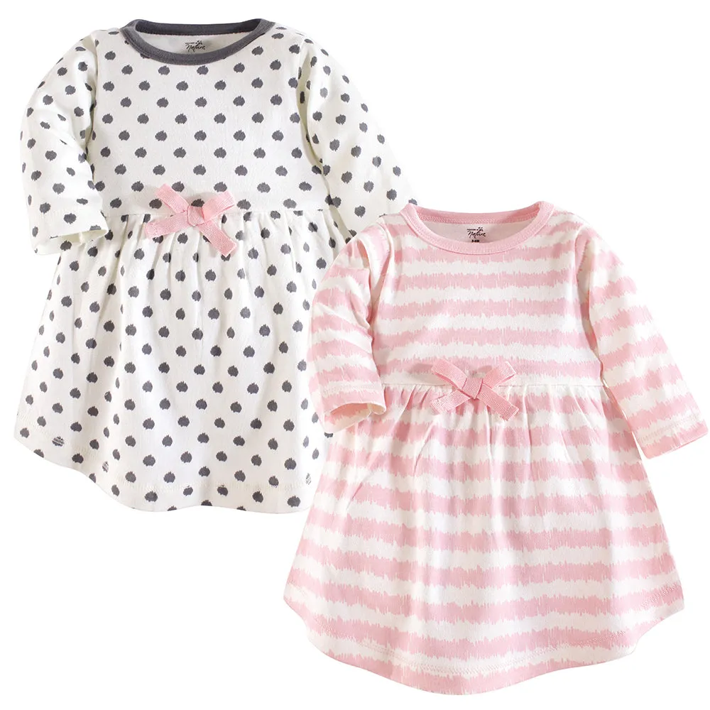 2-Pack Baby Girls' Pink & Gray Scribble Dresses 66350