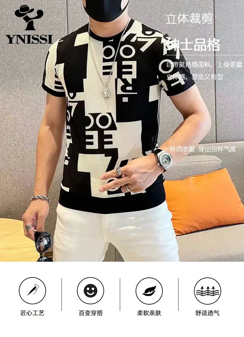 2022 Summer T Shirt Men Breathable Comfortable Casual T-Shirt Letter Printed O-neck Tops Tees Streetwear Social Men Clothing