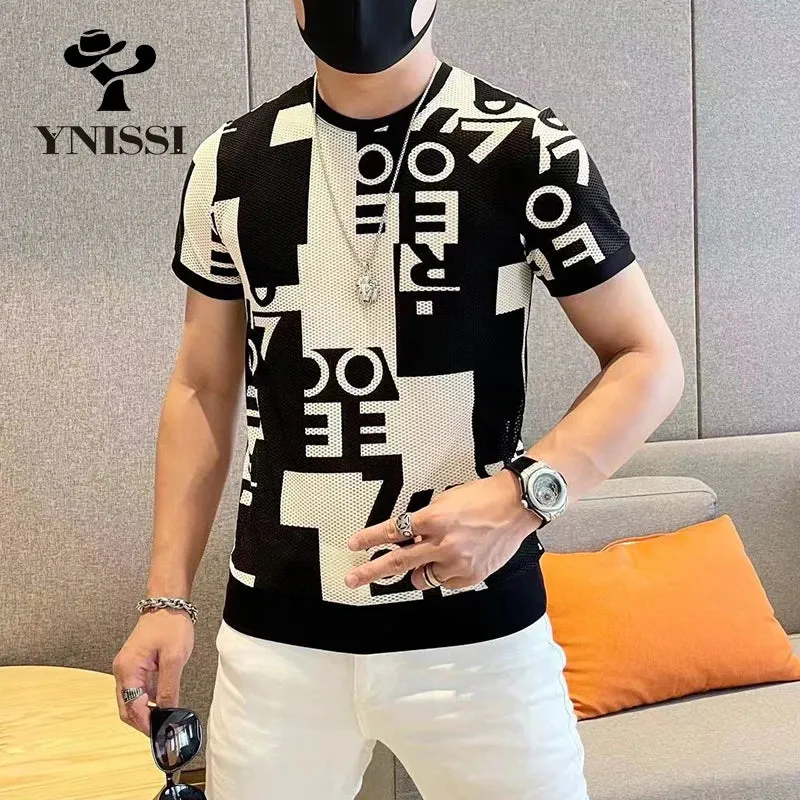 2022 Summer T Shirt Men Breathable Comfortable Casual T-Shirt Letter Printed O-neck Tops Tees Streetwear Social Men Clothing