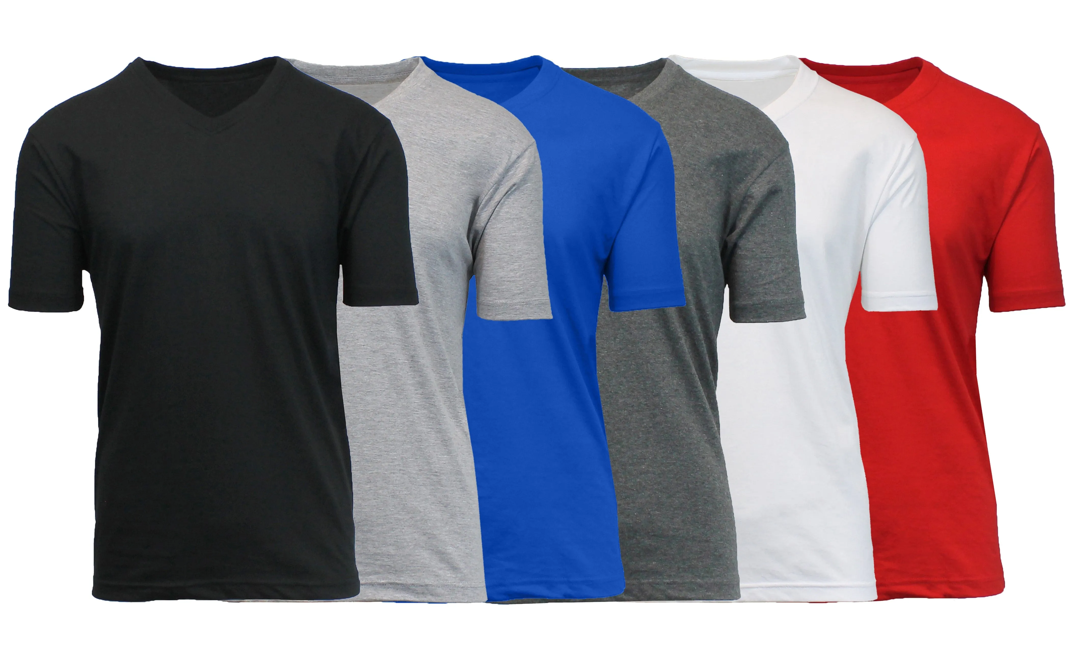 (6-Pack) Short Sleeve V-Neck Modern Fit Classic Tees (S-3XL)