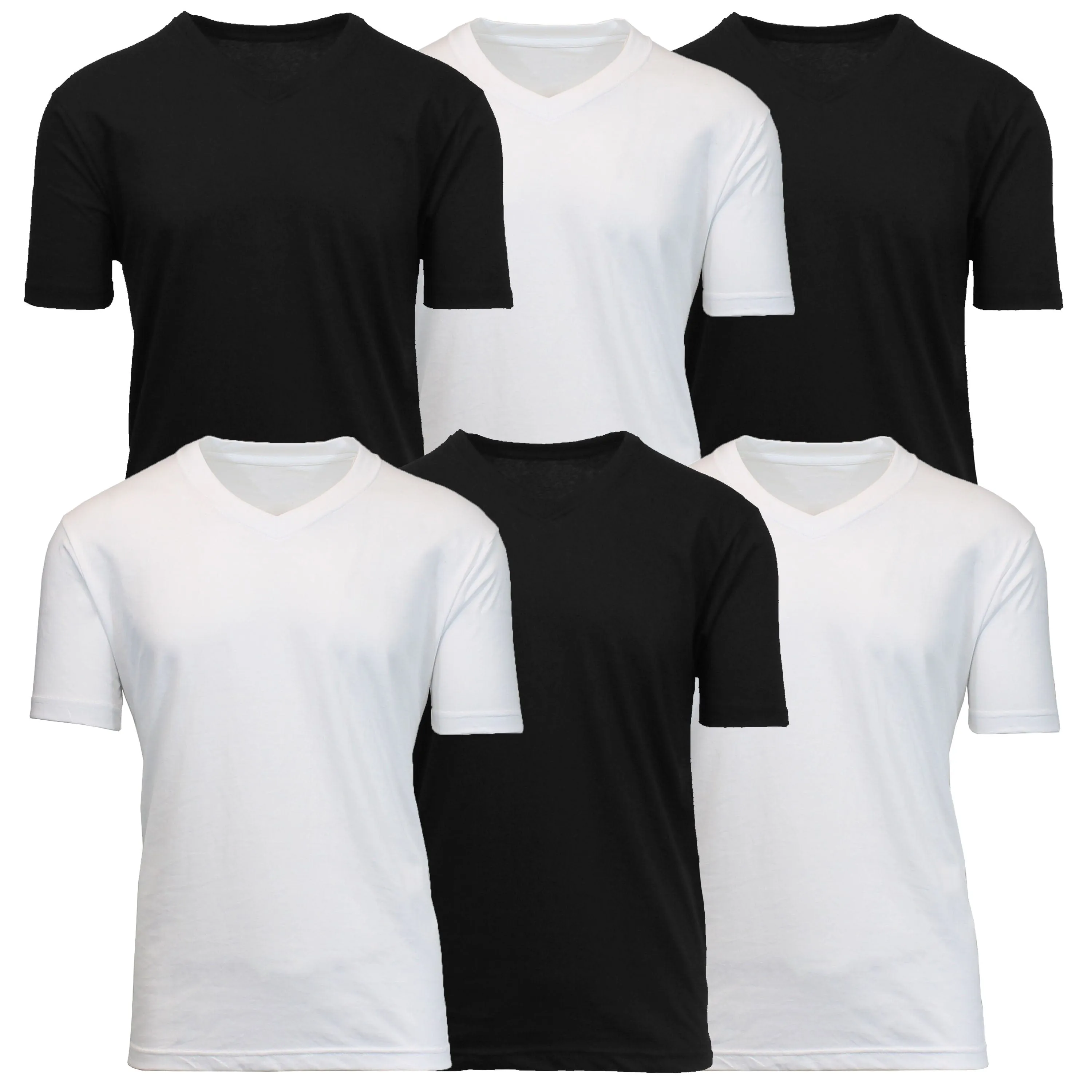 (6-Pack) Short Sleeve V-Neck Modern Fit Classic Tees (S-3XL)