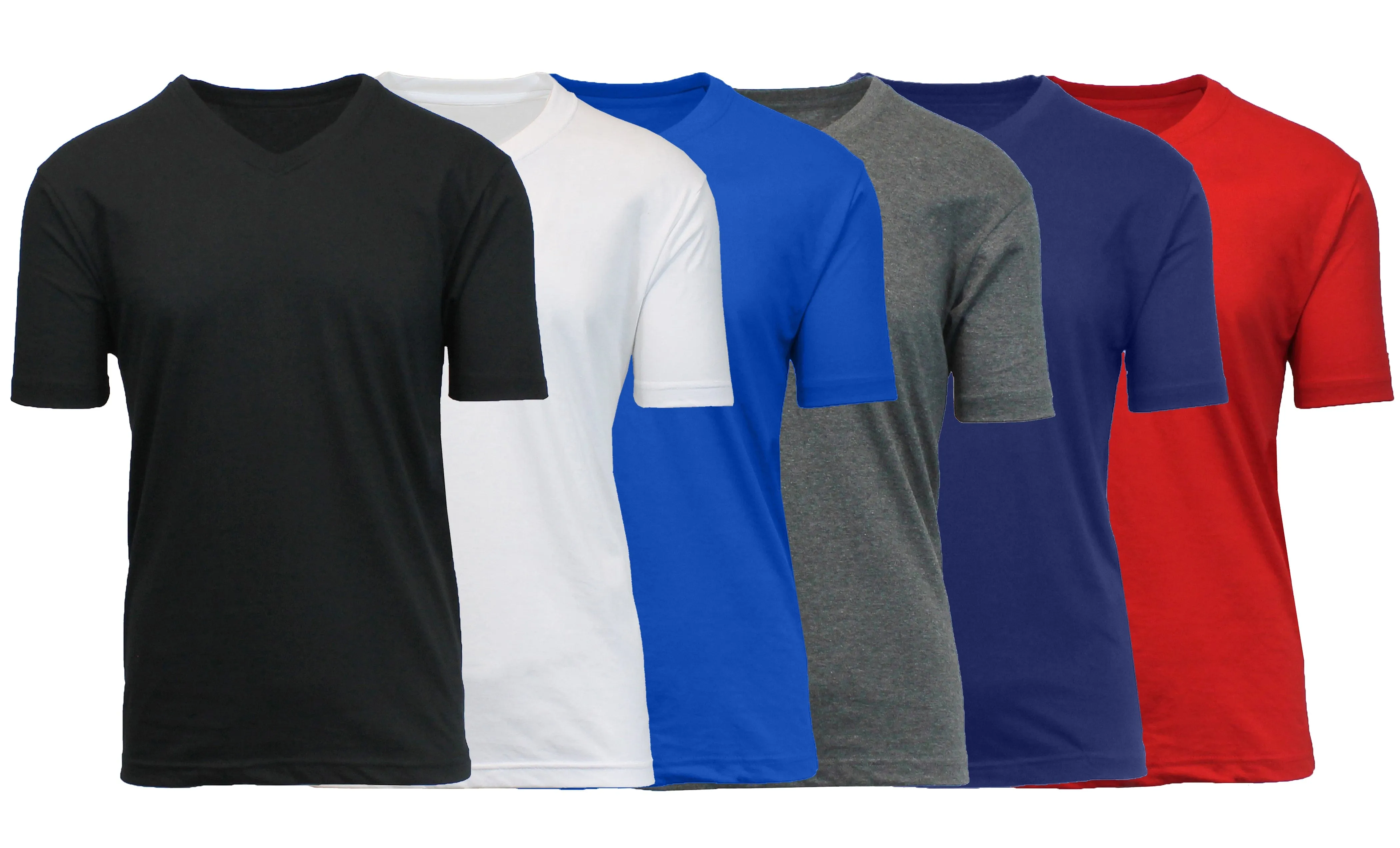 (6-Pack) Short Sleeve V-Neck Modern Fit Classic Tees (S-3XL)