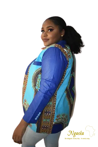 Blue Dashiki Jacket DJB