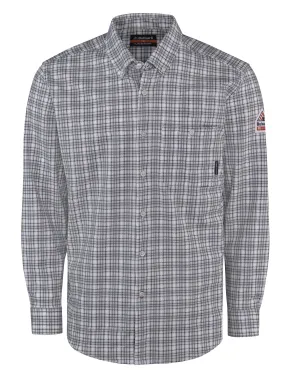 Bulwark FR Flex Knit Button Down Shirt STG2 - Charcoal Plaid