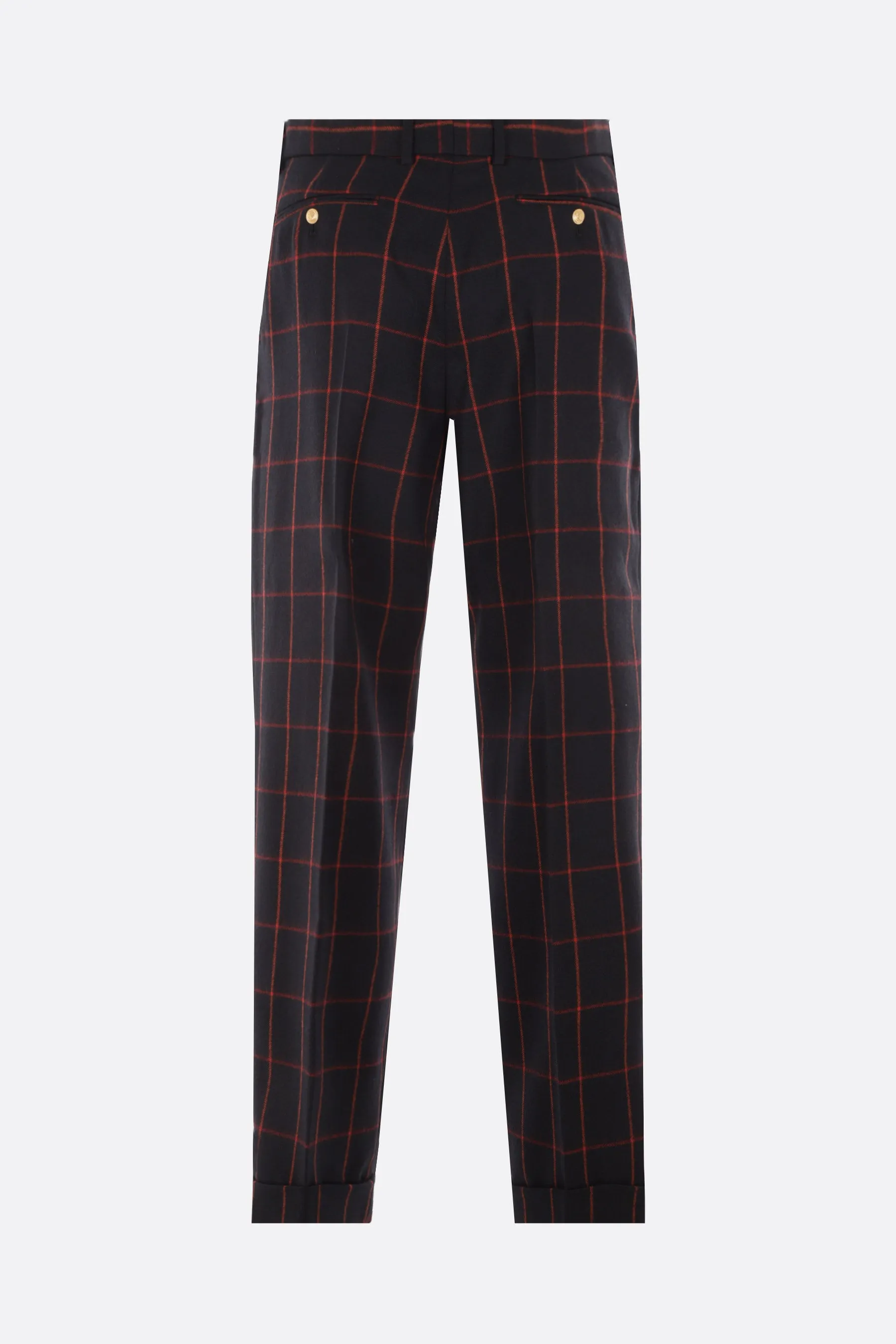 Checked Wool Regular-Fit Pants