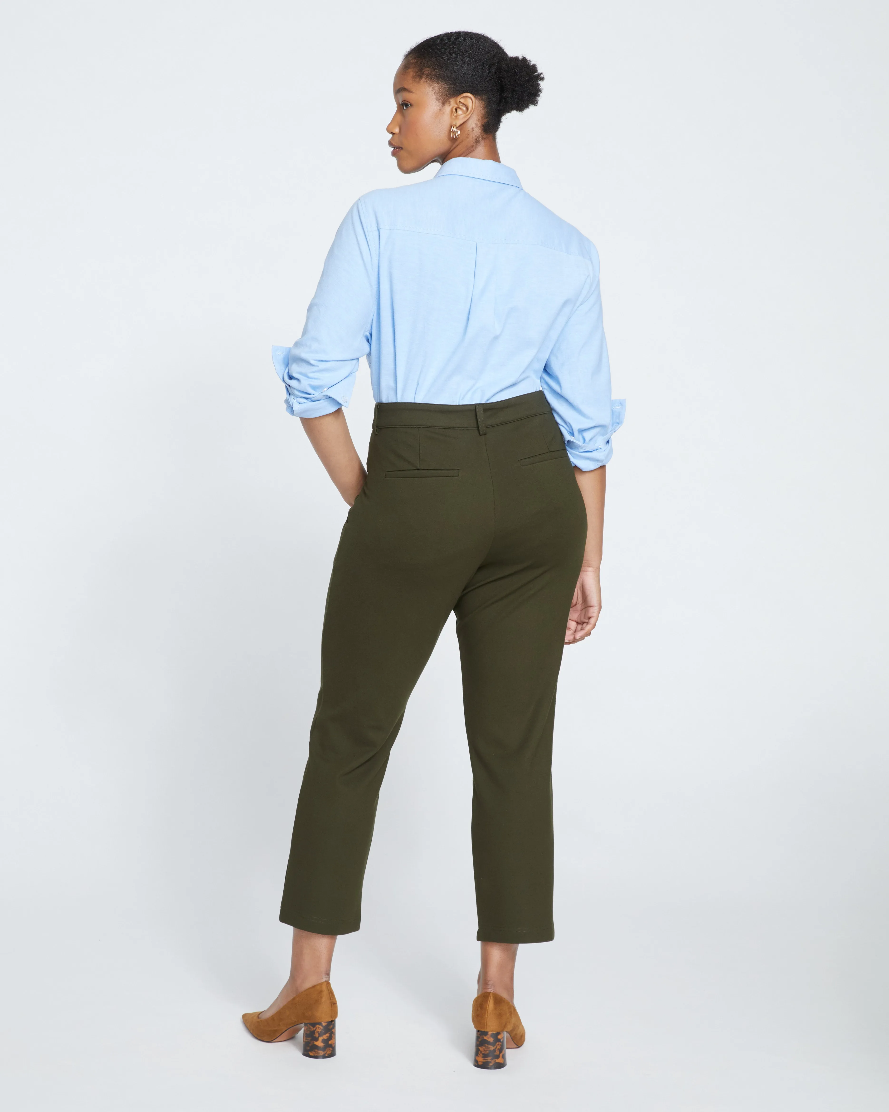 Cigarette Ponte Pants - Evening Forest