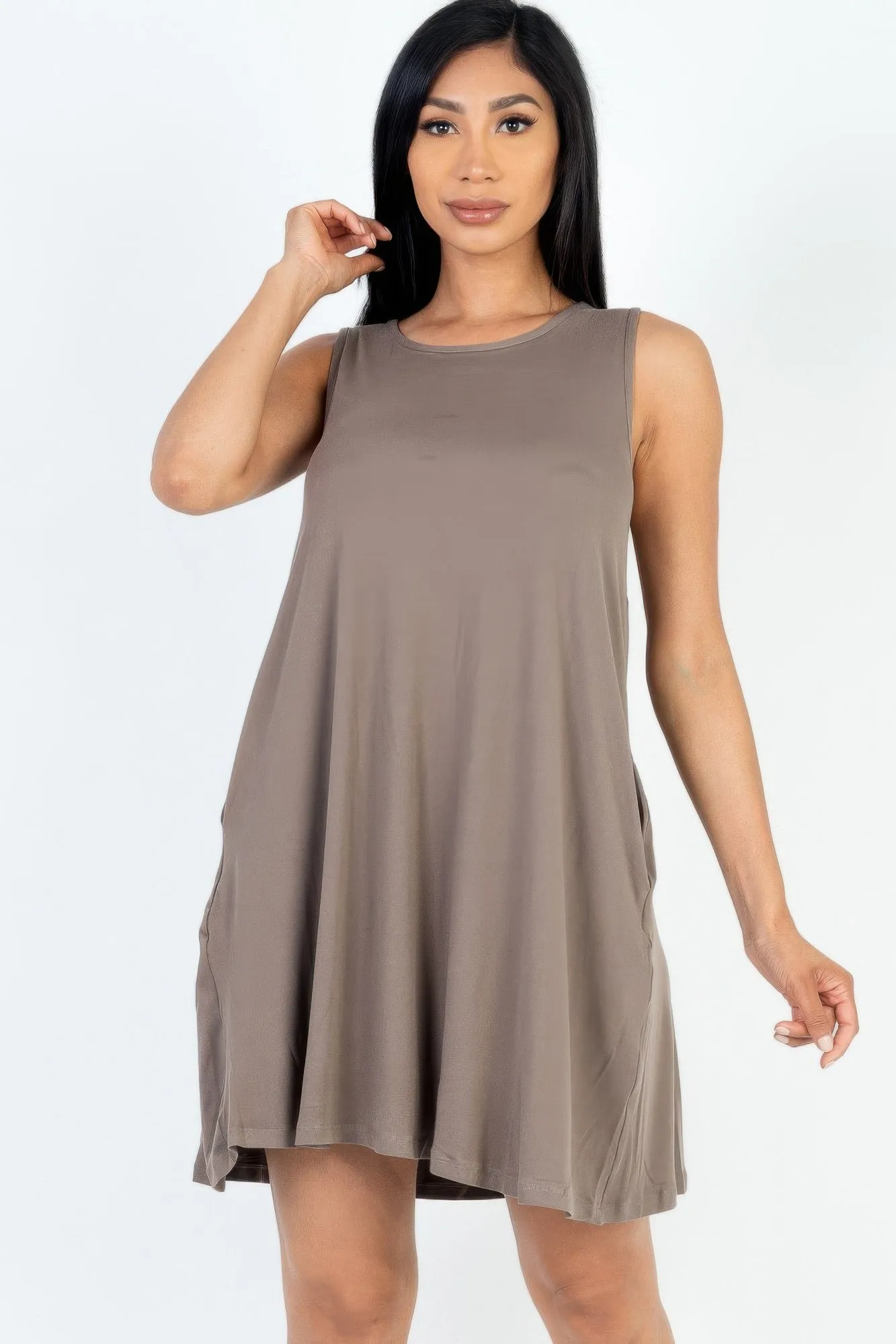 Comfy Sleeveless Flare Mini Dress