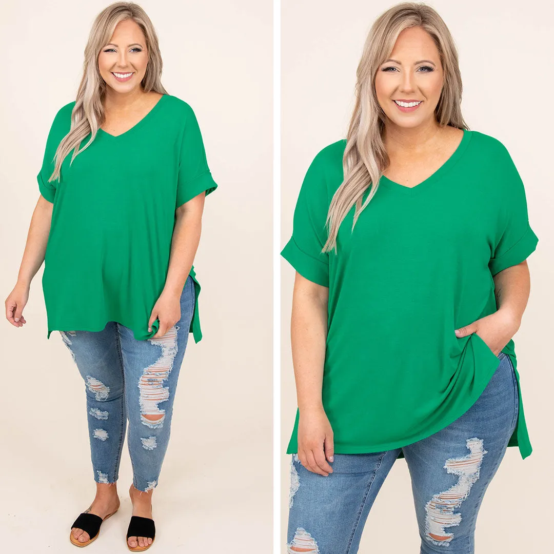 Comfy Travels Top, Kelly Green