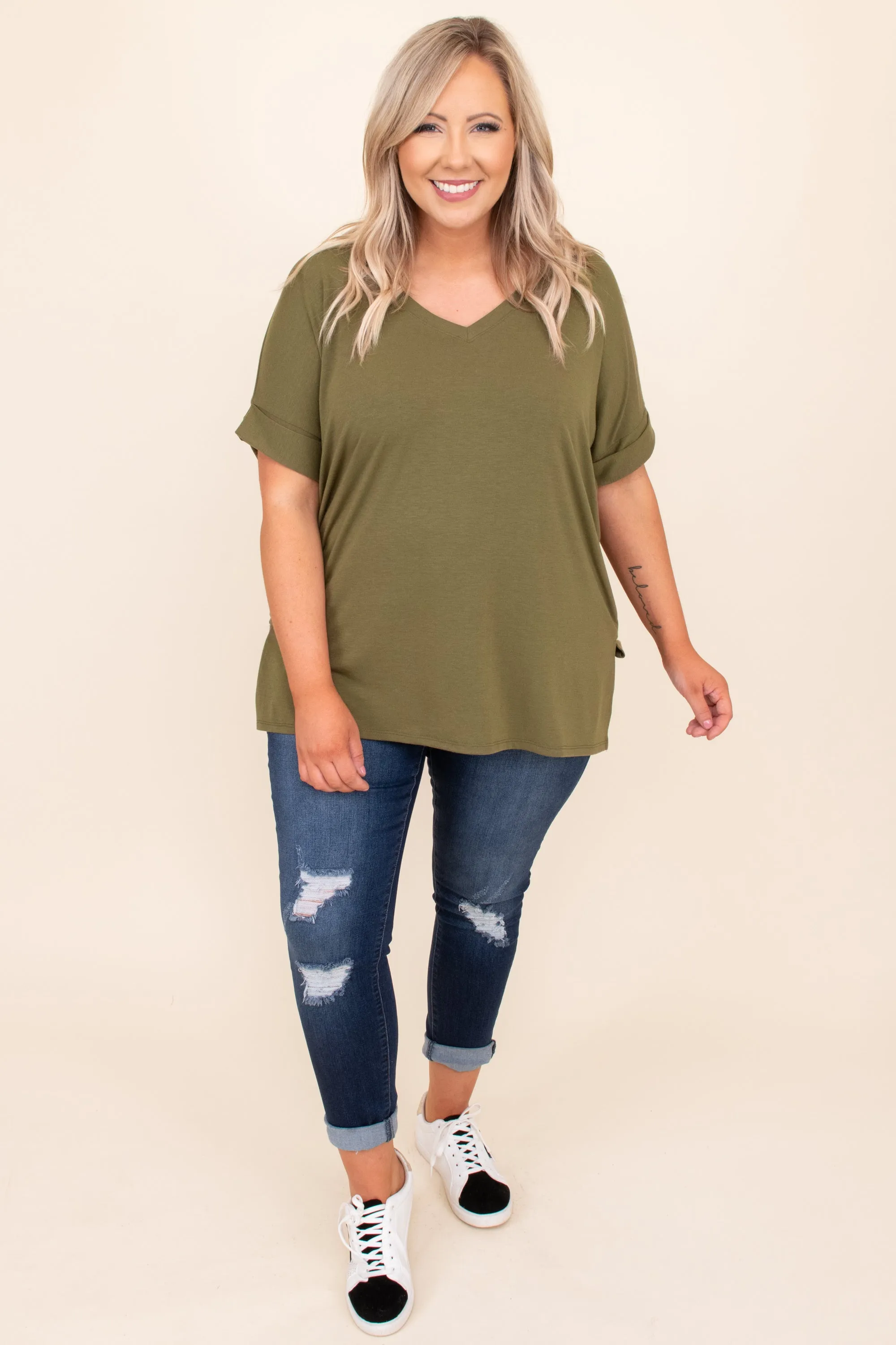 Comfy Travels Top, Olive