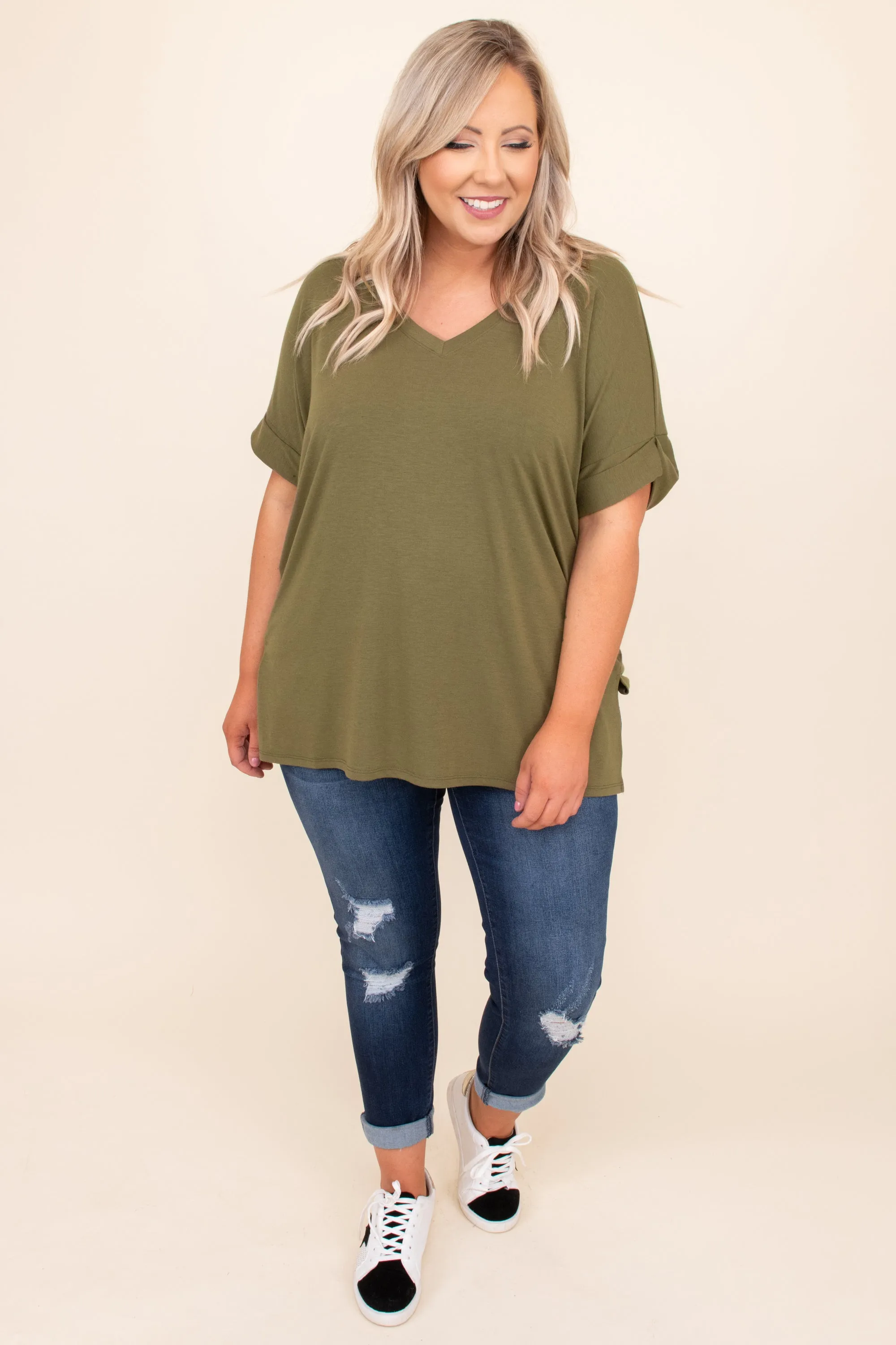 Comfy Travels Top, Olive