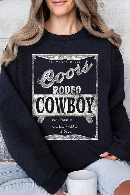 Coors Rodeo Cowboy Graphic Fleece Sweatshirts