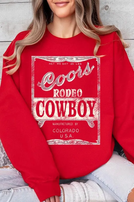 Coors Rodeo Cowboy Graphic Fleece Sweatshirts