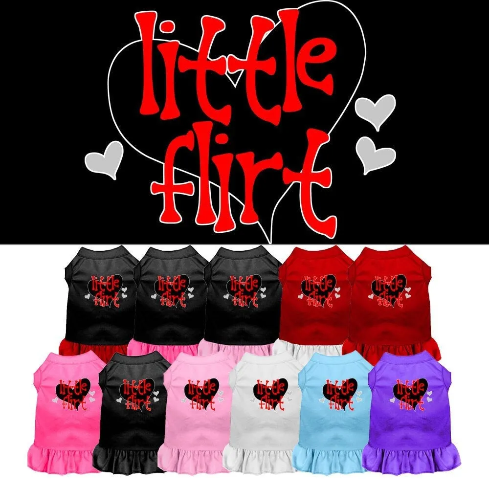 Dog Dress, Pet Dog & Cat Dress Screen Printed, "Little Flirt"