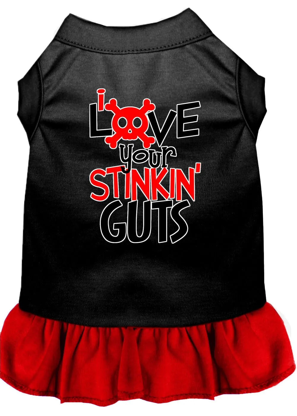 Dog Dress, Pet Dog & Cat Dress Screen Printed, "Love Your Stinkin Guts"