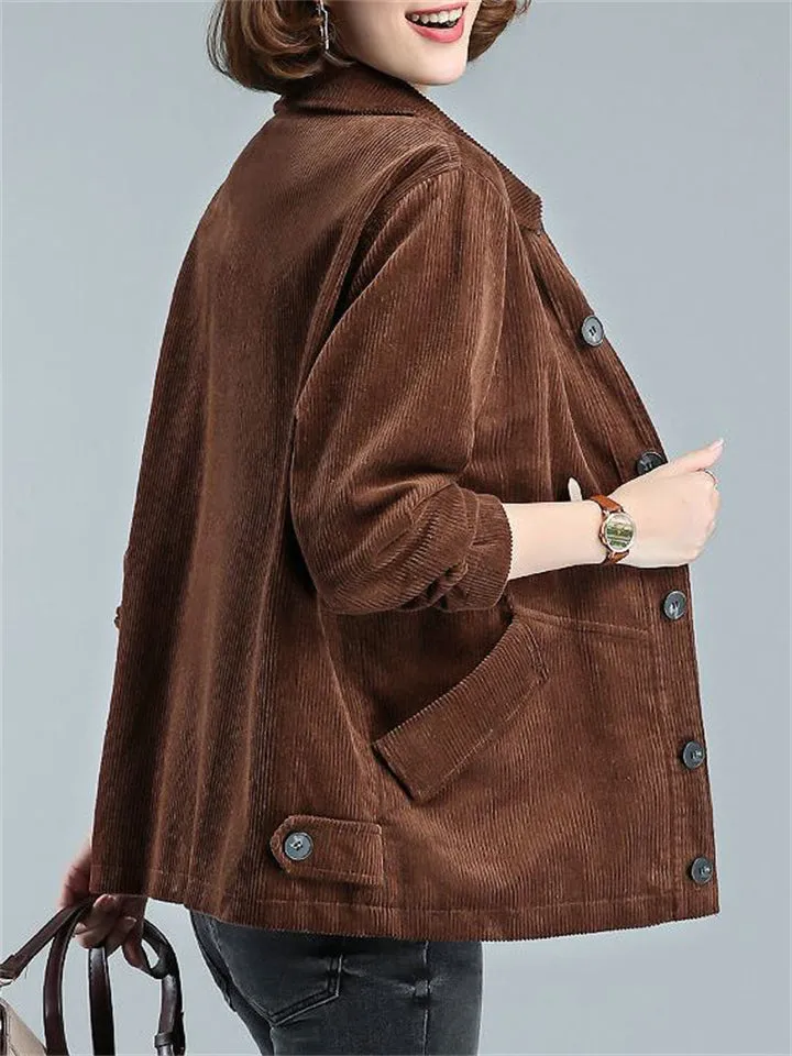 Fashionable Corduroy Middle Aged Mother Jackets