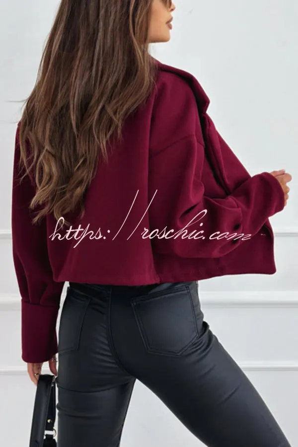 Fashionable Solid Color Lapel Short Blazer