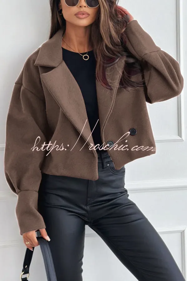 Fashionable Solid Color Lapel Short Blazer