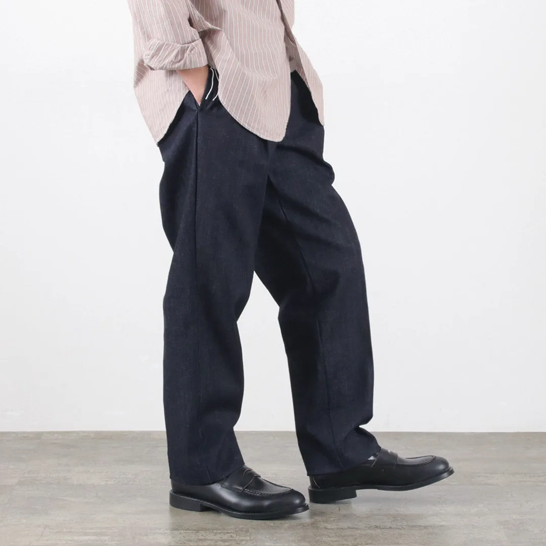 FLISTFIA / Denim Wide Tuck Trousers