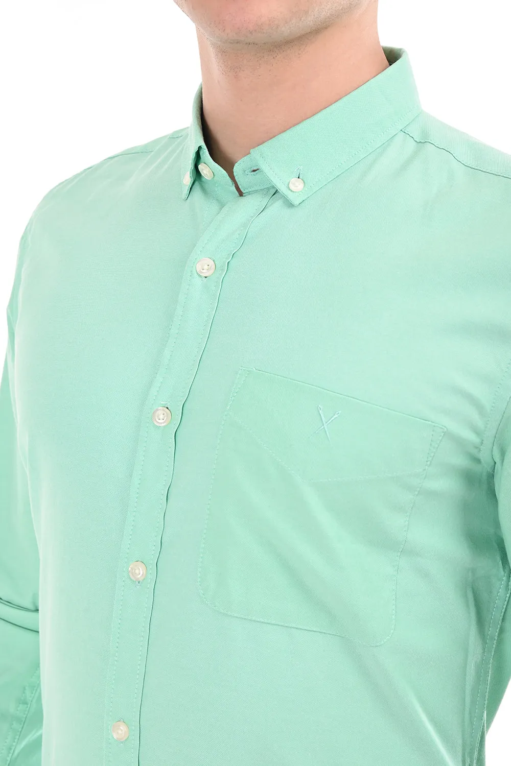 Green New Age Oxford Semi Formal Shirt