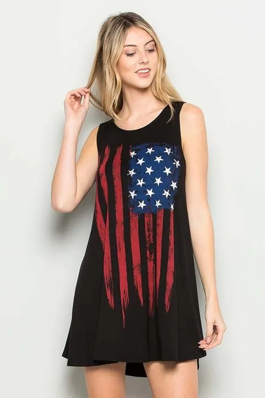 I Love the Flag Tank Top in Black