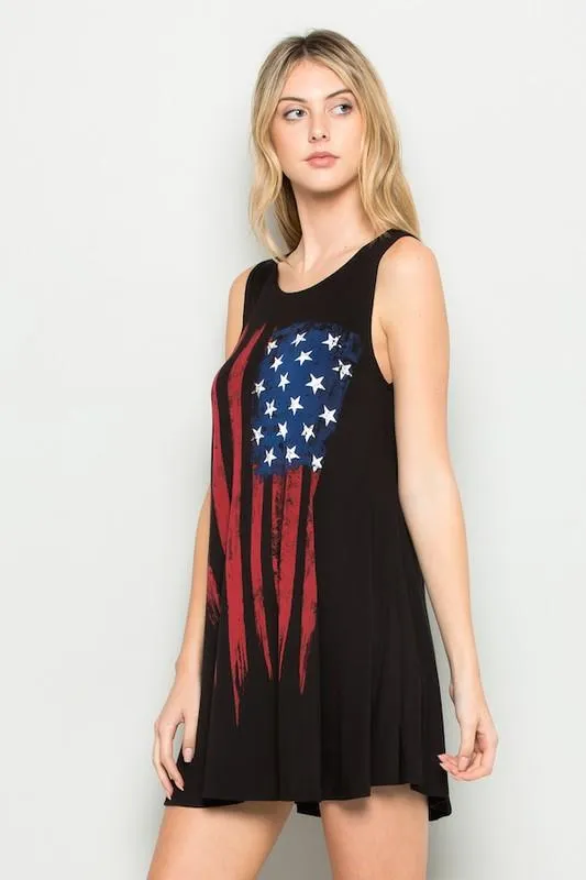 I Love the Flag Tank Top in Black