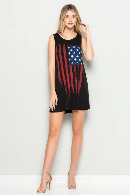 I Love the Flag Tank Top in Black