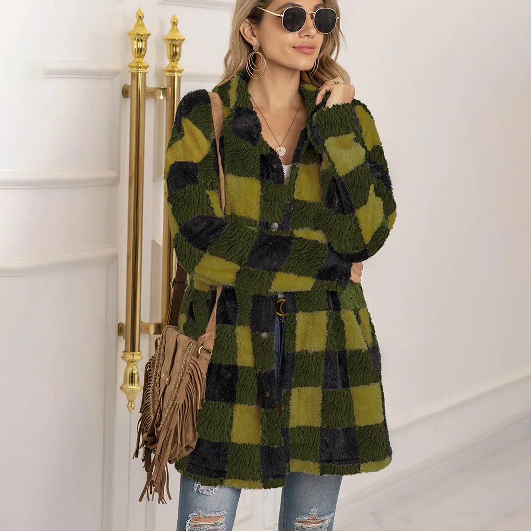 Ivyshape | Comfortable Checked Coat