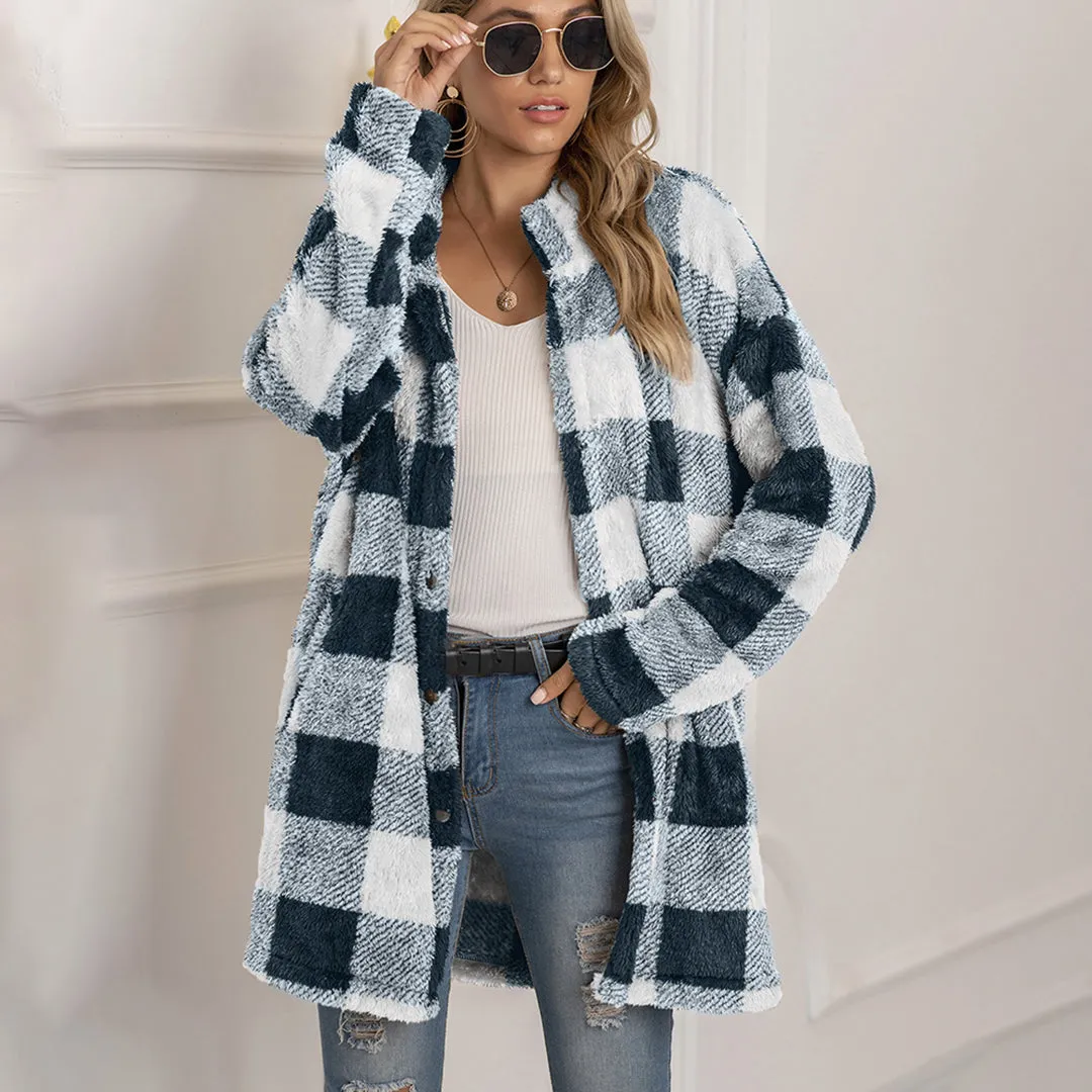 Ivyshape | Comfortable Checked Coat