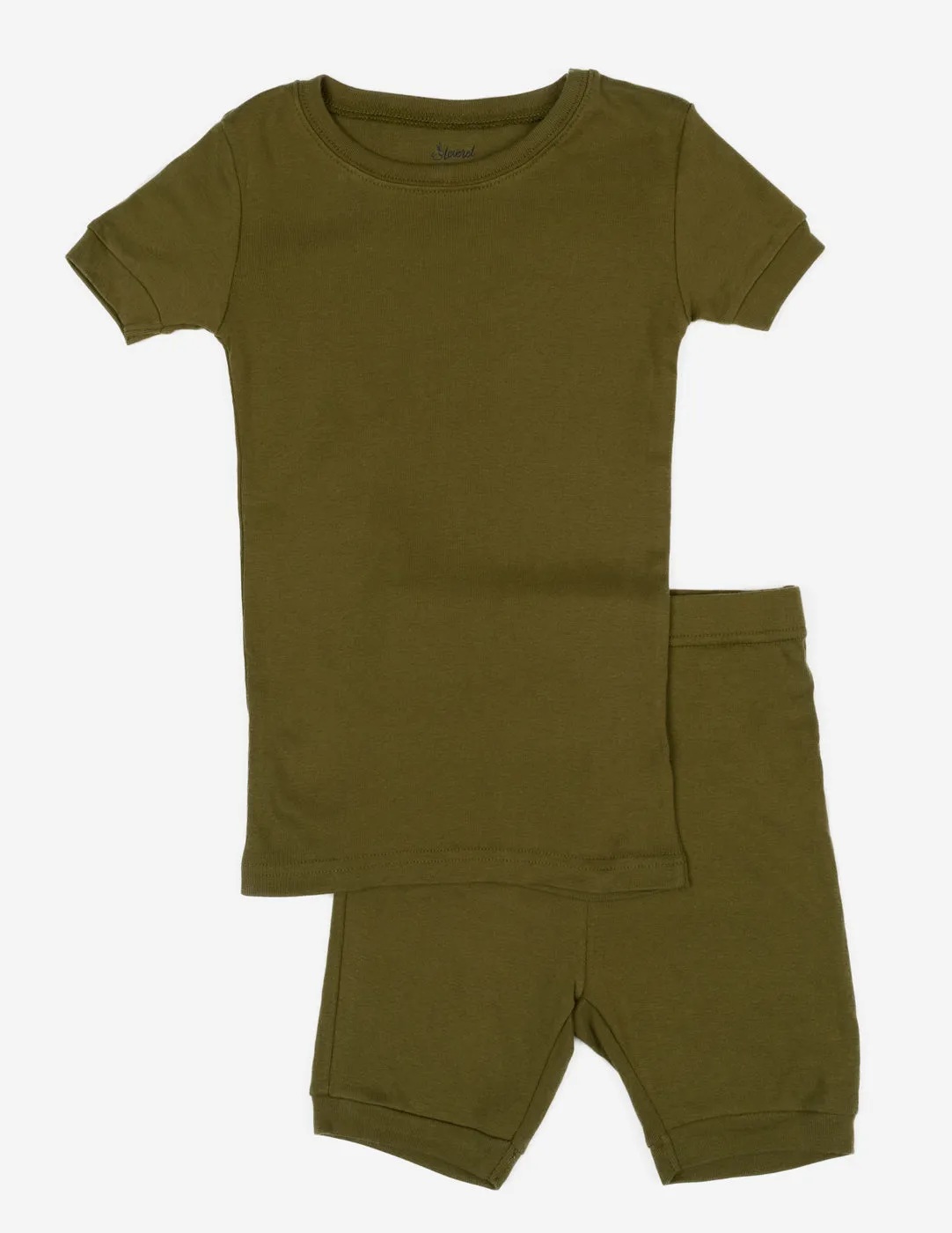 Kid's Short Sleeve Solid Color Boho Pajamas