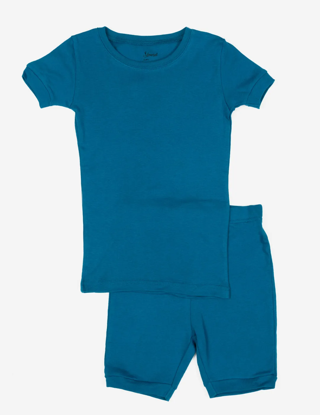 Kid's Short Sleeve Solid Color Boho Pajamas