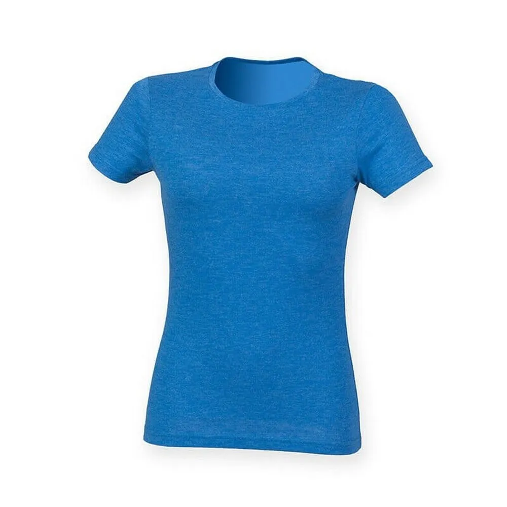 Ladies Crew Neck Short Sleeve Comfortable Longline T-Shirt Top SK161