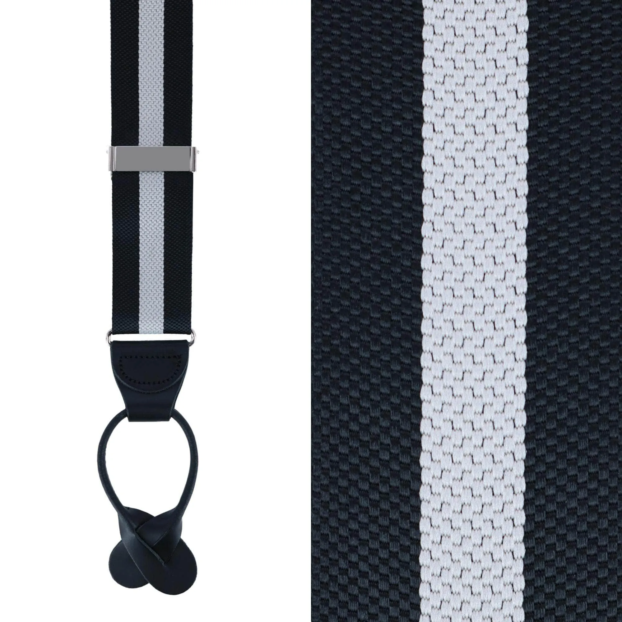 Montague Center Stripe Nylon Button End Braces