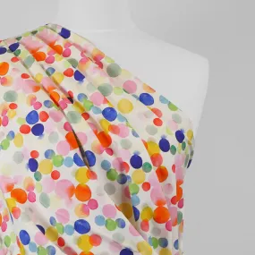 Monteray - Ecru Rainbow Bubbles Cotton Elastane Single Jersey Fabric