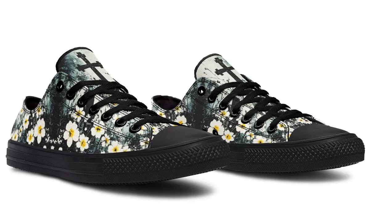 Mourning Petals Low Tops - Classic Premium Canvas Shoes with Comfortable and Durable Soles