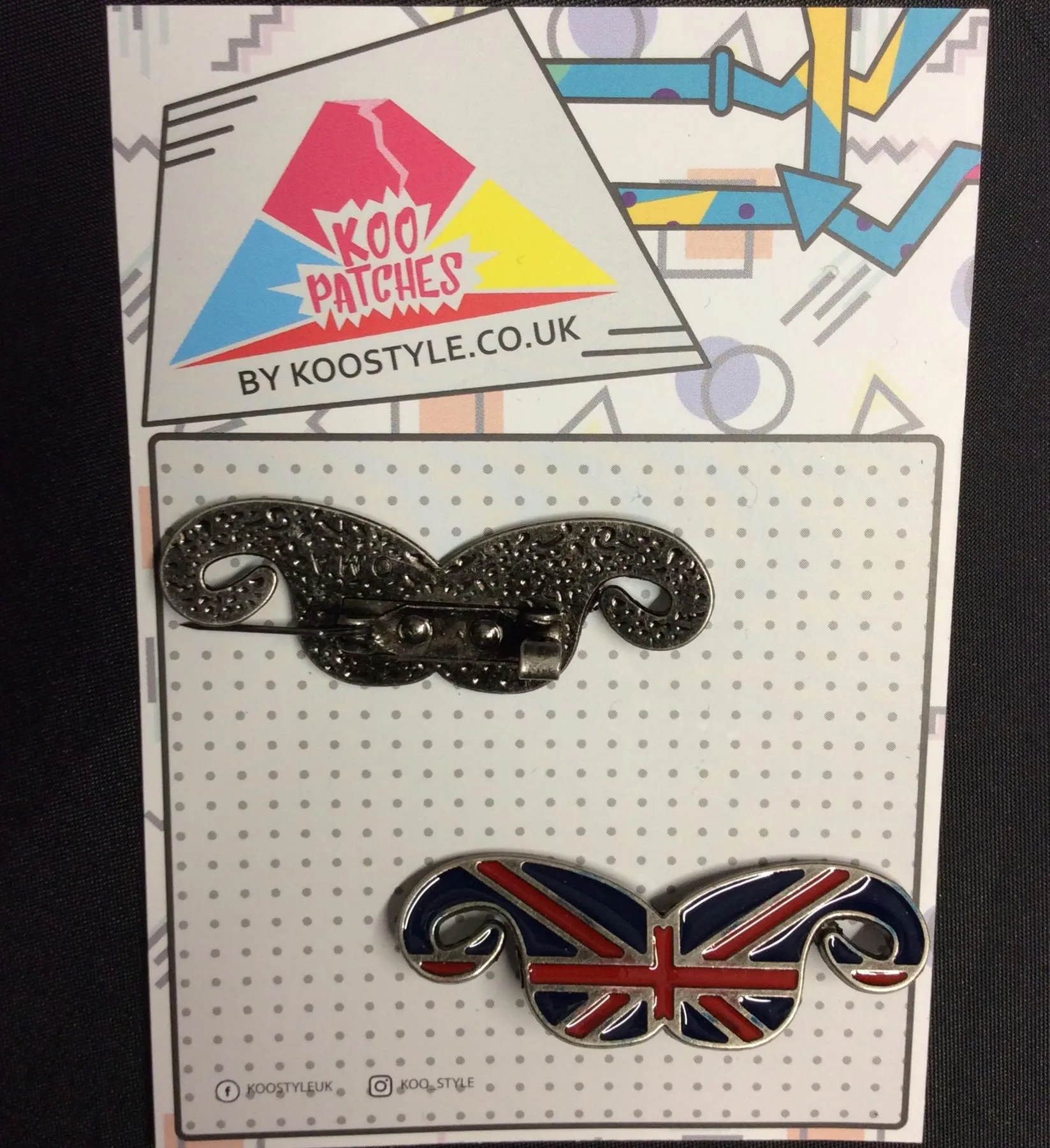 MP0270 - Union Jack Moustache Metal Pin Badge