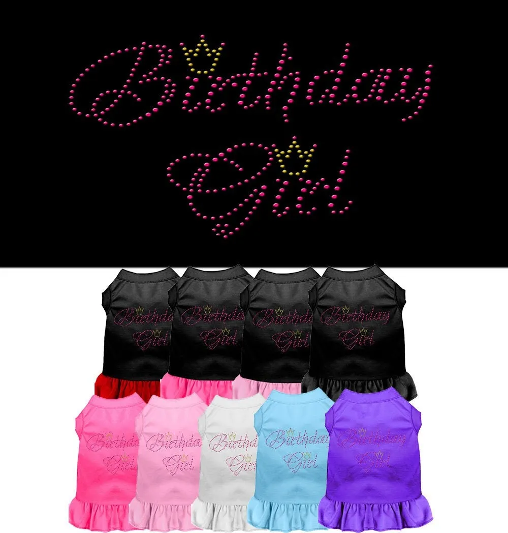 Pet Dog & Cat Dress Rhinestone, "Birthday Girl"