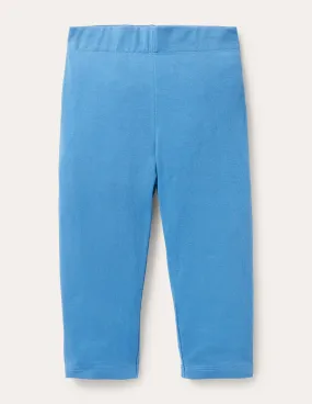 Plain Cropped Leggings-Elizabethan Blue