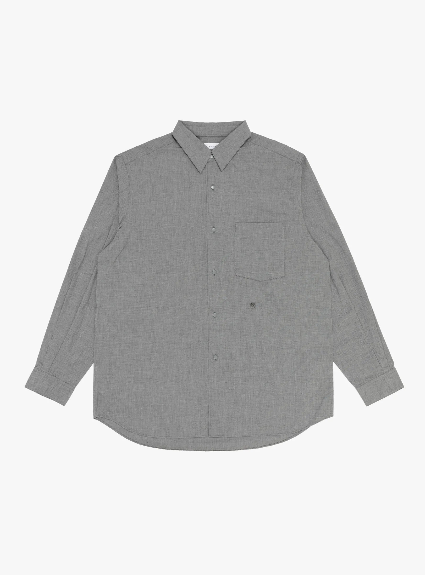 Regular Collar Wind Shirt Grey