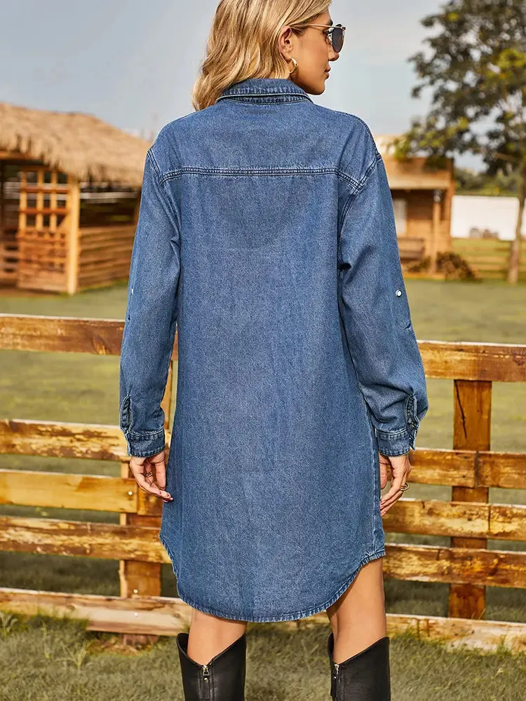 Relaxed Fit Adjustable Denim Dress