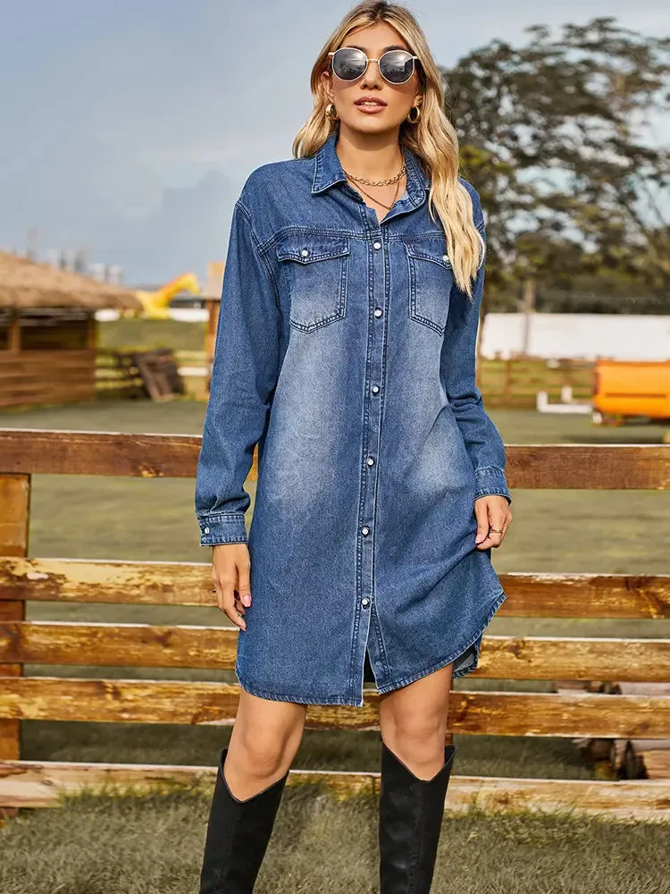 Relaxed Fit Adjustable Denim Dress