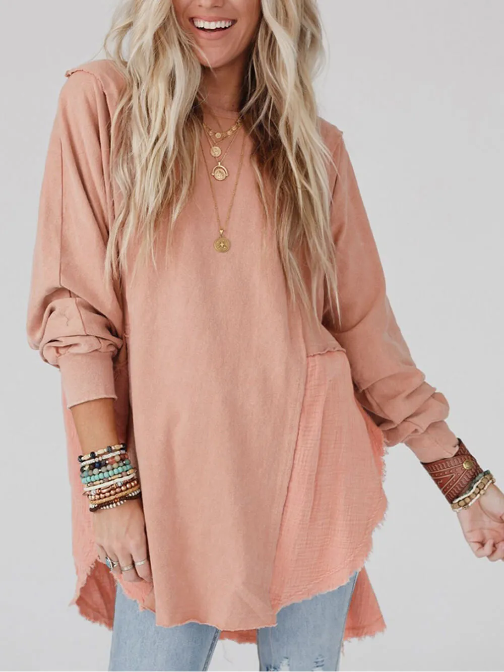 Relaxed Patchwork Oversized Shirt Dress