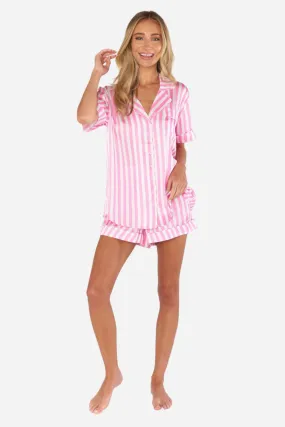 Show Me Your Mumu Slumber PJ Set in Pink Stripe Silky