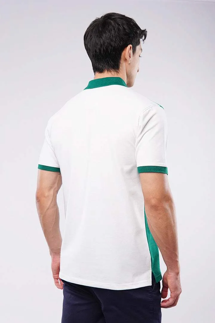 Sports Polo Shirt - Green & White