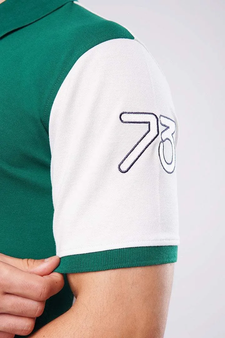 Sports Polo Shirt - Green & White