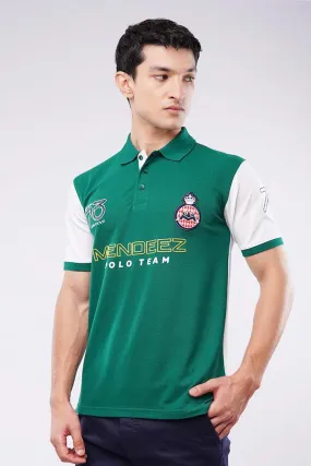 Sports Polo Shirt - Green & White