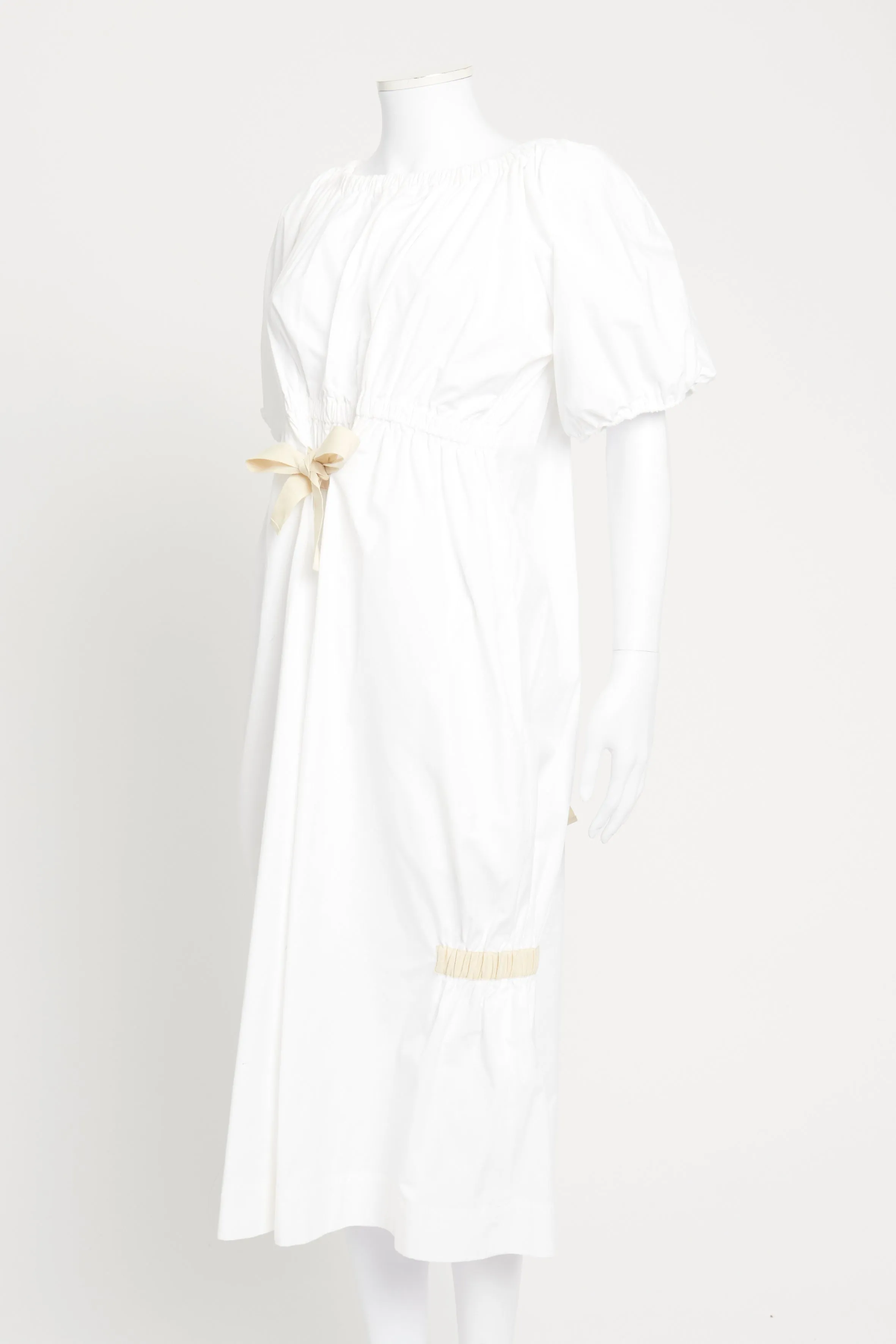 SS20 White Cotton Midi Dress