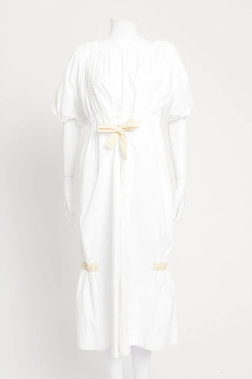 SS20 White Cotton Midi Dress