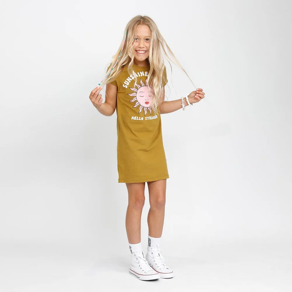 SUNSHINE DAYS TEE DRESS - Mustard