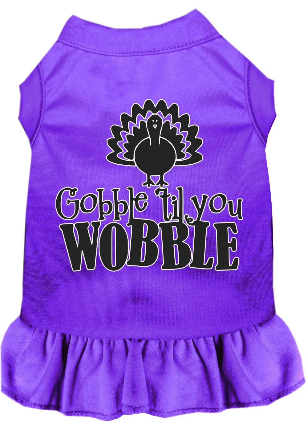 Thanksgiving Pet Dog & Cat Dress Screen Printed, "Gobble Til You Wobble"